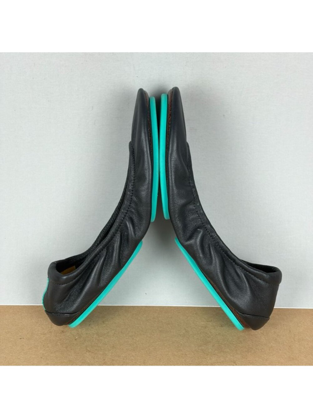 Tieks Leather Ballet Flats Womens 6 Matte Black Foldable Casual Comfort Slip On - Picture 6 of 9